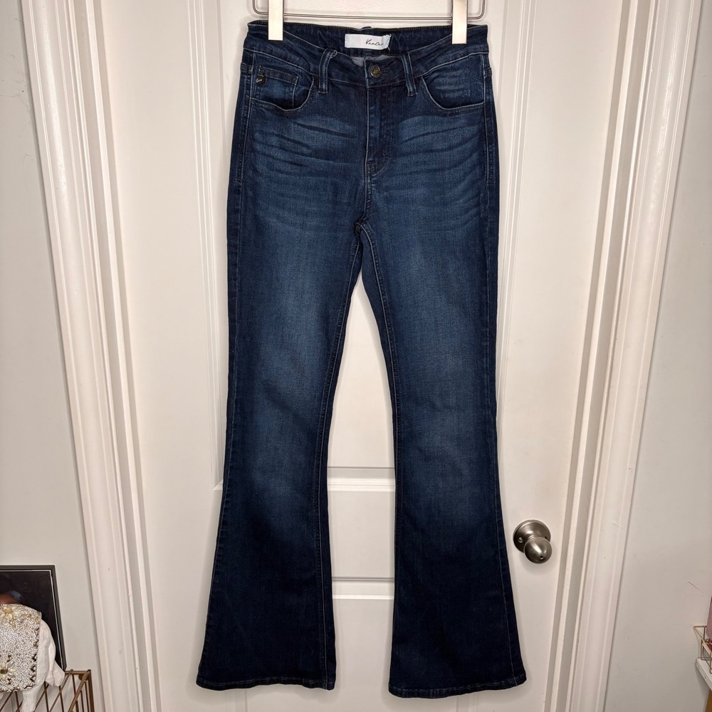 KanCan High Rise Flare Jeans Dark Wash Stretch Denim KC6102D Size 7/27